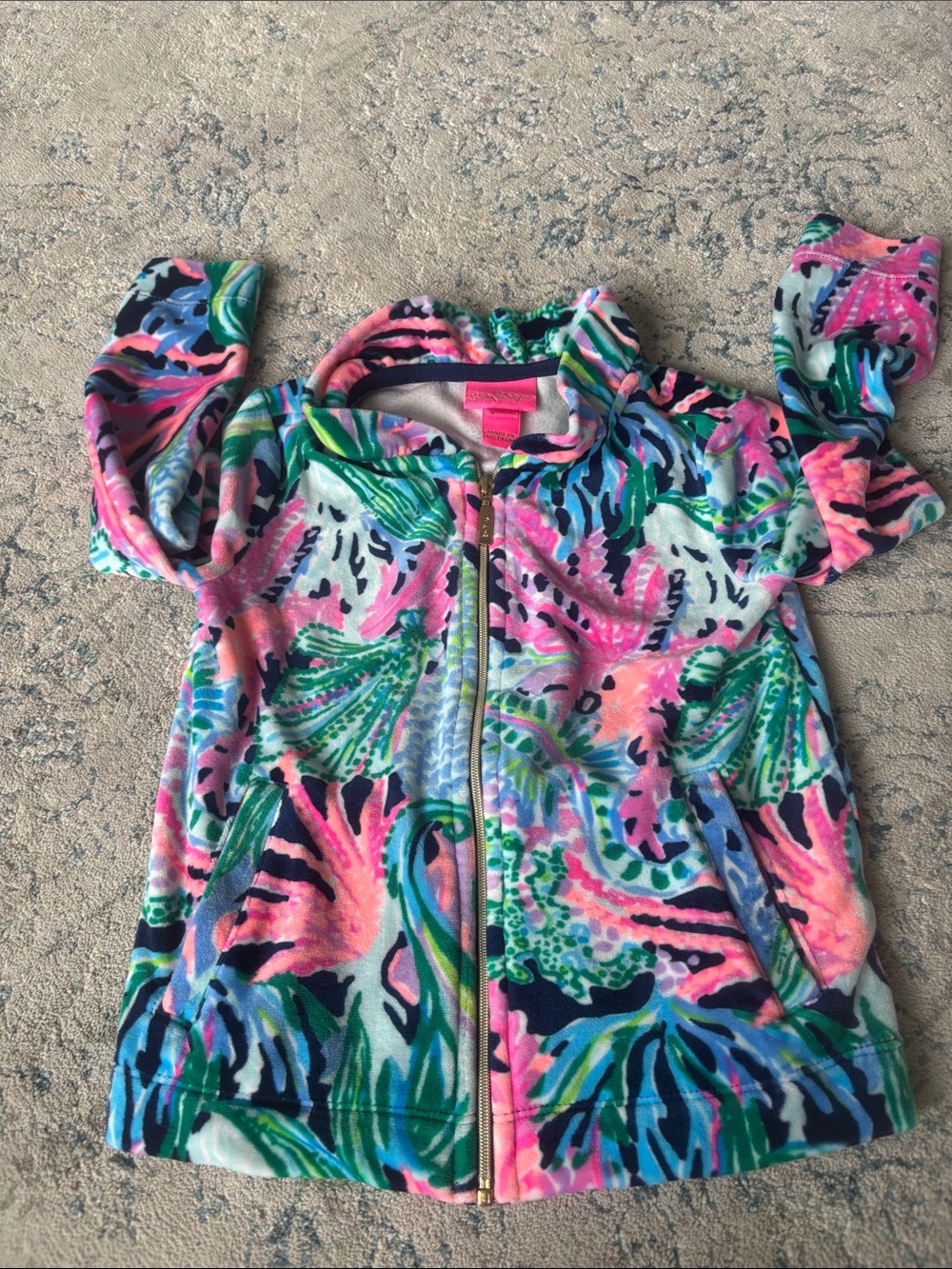 Lilly Pulitzer Girls Multicolor Zip-Up Jacket - Pink Blue Green